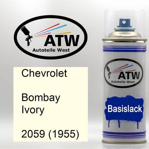 Chevrolet, Bombay Ivory, 2059 (1955): 400ml Sprühdose, von ATW Autoteile West.